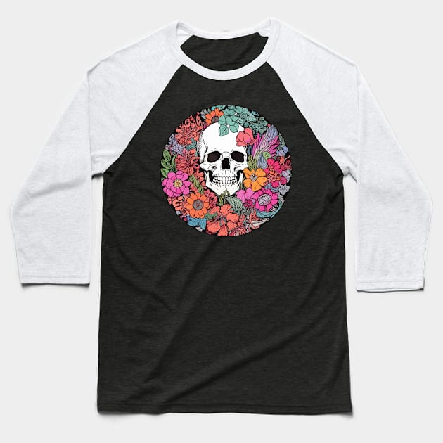 Bones and Botany in Cartoon Style Baseball T-Shirt by TeeCraftsGirl